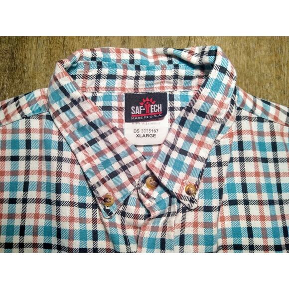 SAF-TECH Men's XL Checkered HRC 2, Flame Resistant, Work Wear Button Down Shirt - Picture 6 of 8